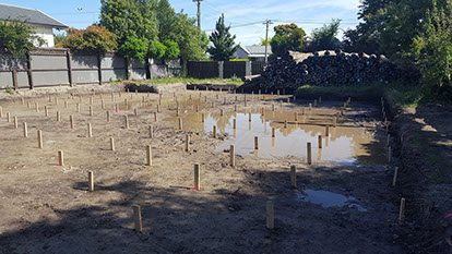 TTT Deep Pile Foundations being installed for a new swimming pool facility.