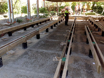 TTT Suspended Floor foundations with a proprietary concrete floor.